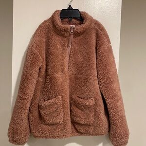 Crewcuts quarter zip teddy bear pullover